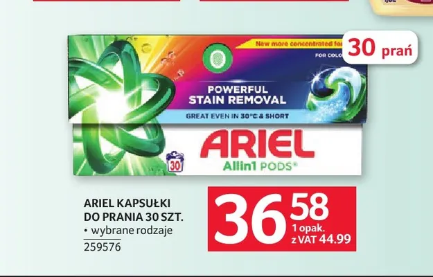 Kapsułki do prania Ariel promocja w Selgros