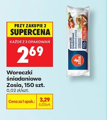 Woreczki śniadaniowe Zosia promocja w Biedronka