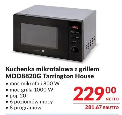 Kuchenka mikrofalowa z grillem MDD8820G Tarrington House promocja w Makro