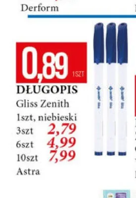Długopis Gliss Zenith Astra 10-pak promocja w Leclerc