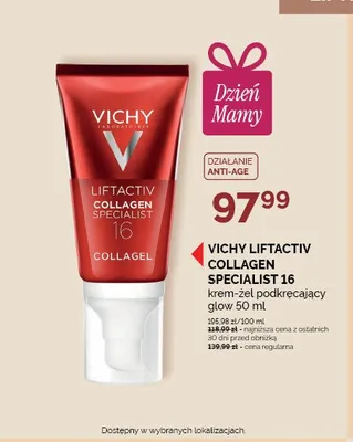 Krem-żel podkręcający glow VICHY LIFTACTIV COLLAGEN SPECIALIST 16 promocja w Super-Pharm