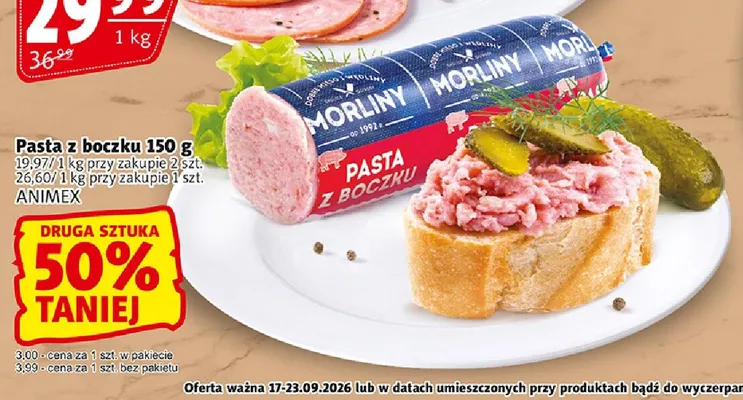 Pasta z boczku Morliny promocja w Prim Market