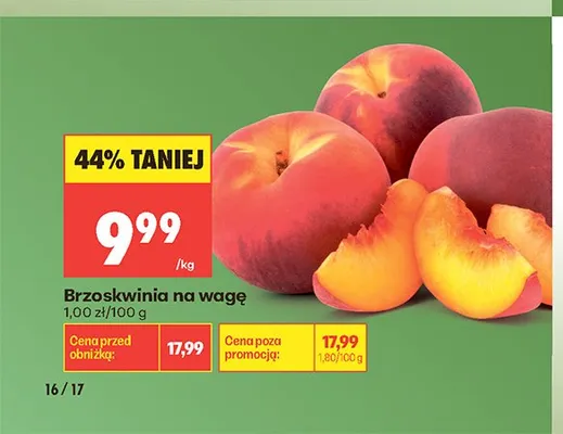 Brzoskwinia na wagę promocja w Biedronka