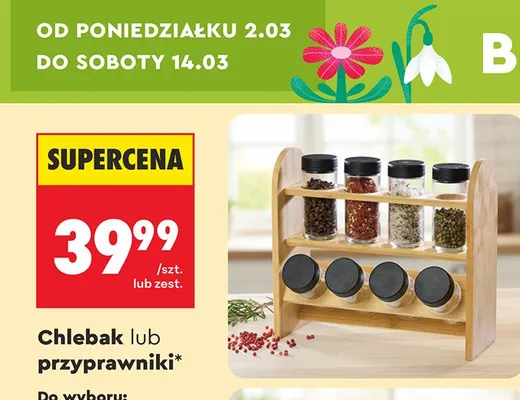 Przyprawnik z 8 lub 15 pojemniczkami Smukee promocja w Biedronka