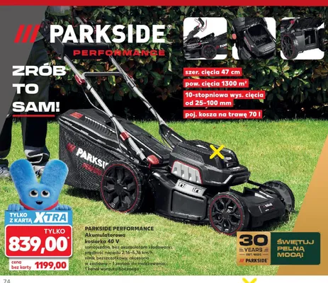 Kosiarka akumulatorowa Parkside Performance promocja w Kaufland