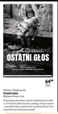 Książka Ostatni głos Wiktor Słojkowski promocja w Empik