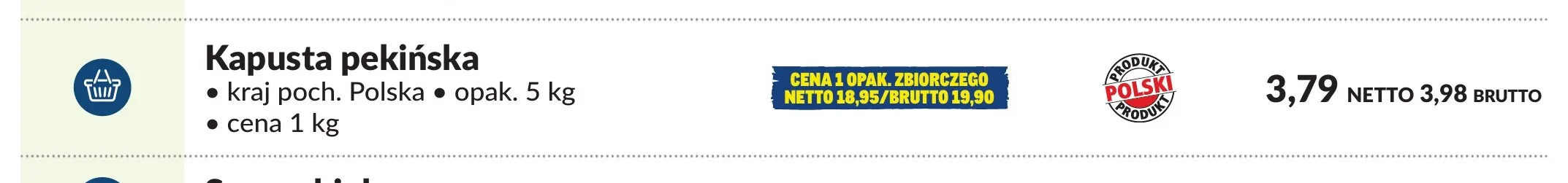 Kapusta pekińska polska promocja w Makro