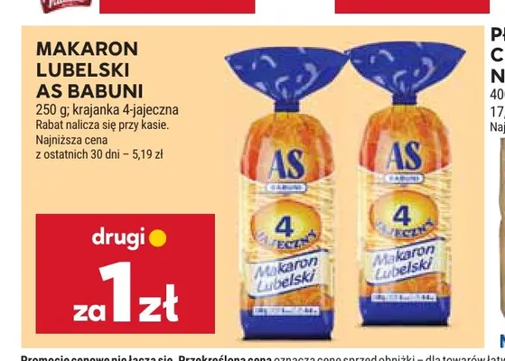 Makaron Lubelski As Babuni krajanka 4-jajeczna promocja w Stokrotka