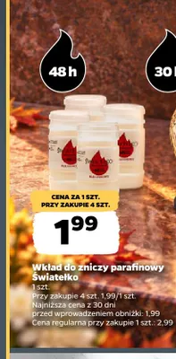 Wkład do zniczy parafinowy Światełko promocja w Netto
