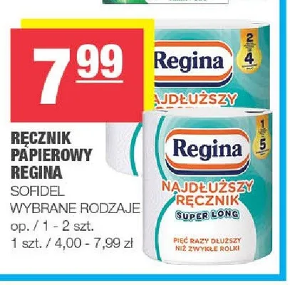 Ręcznik papierowy Regina Sofidel promocja w SPAR