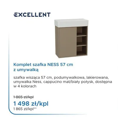 Komplet szafka NESS 57 cm z umywalką Excellent promocja w Blu Salony Łazienek