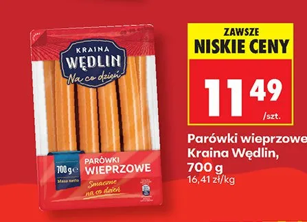 Parówki wieprzowe Kraina Wędlin promocja w Biedronka