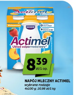 Napój mleczny Actimel 4-pak promocja w Euro Sklep