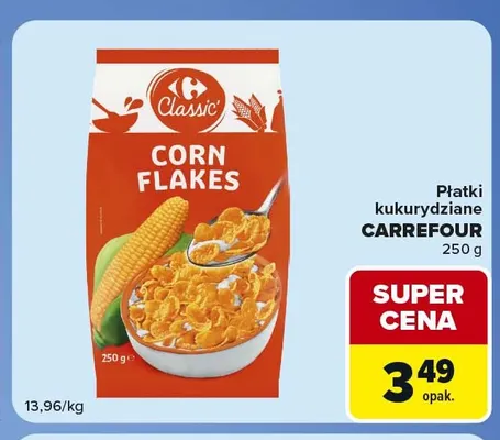 Płatki kukurydziane Carrefour promocja w Carrefour Market