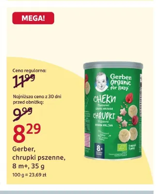 Chrupki pszenne 8 m+ Gerber promocja w Rossmann