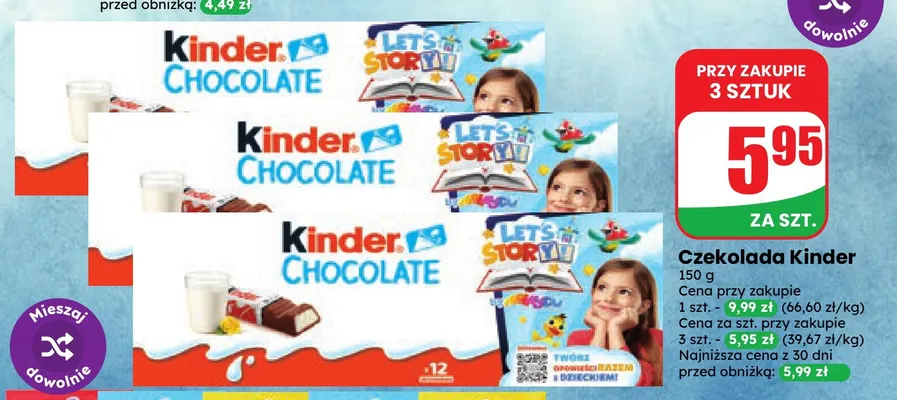 Czekolada Kinder promocja w Dino
