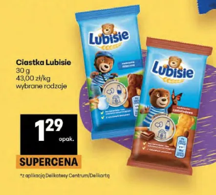 Ciastka Lubisie nadzienie mleczne promocja w Delikatesy Centrum