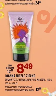 Gumowy żel utrwalający do włosów JOANNA NIEZŁE ZIÓŁKO promocja w Drogerie Natura