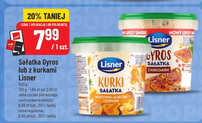 Sałatka Gyros z kurczakiem Lisner promocja w POLOmarket