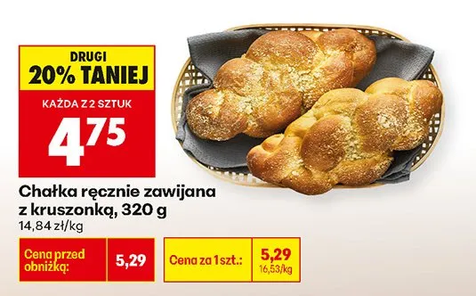 Chałka ręcznie zawijana z kruszonką promocja w Biedronka