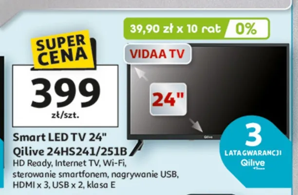Smart LED TV 24" 24HS241/251B promocja w Auchan