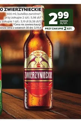 Piwo Zwierzynieckie 500 ml promocja w Stokrotka
