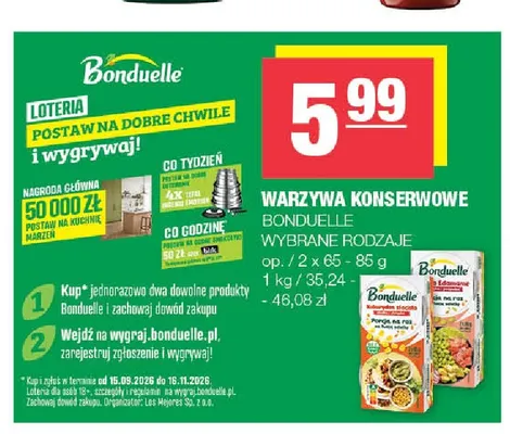 Warzywa konserwowe Bonduelle 2-pak promocja w SPAR