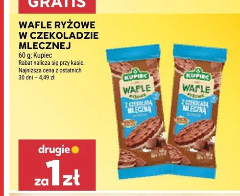 Wafle ryżowe w czekoladzie mlecznej Kupiec promocja w Stokrotka