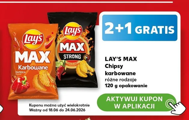 Chipsy karbowane Lay's Max Strong Chilli & Lime promocja w Kaufland