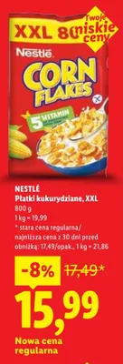 Płatki kukurydziane Nestlé XXL promocja w Lidl
