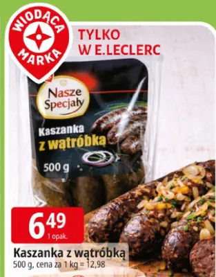 Kaszanka z wątróbką promocja w Leclerc