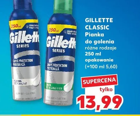 Pianka do golenia Gillette Classic Sensitive promocja w Kaufland