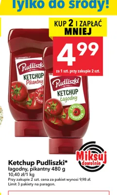 Ketchup Pudliszki pikantny promocja w LEWIATAN