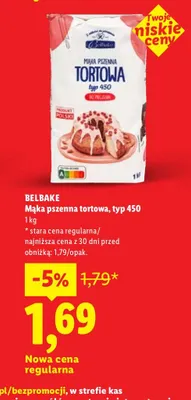 Mąka pszenna tortowa, typ 450 promocja w Lidl