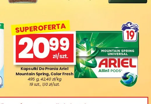 Kapsułki do prania Ariel Color Fresh promocja w emma MARKET
