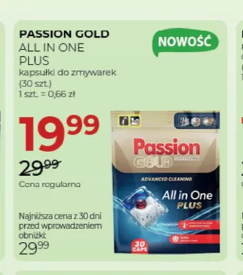 Kapsułki do zmywarki Passion Gold All in One Plus promocja w Drogerie Jawa