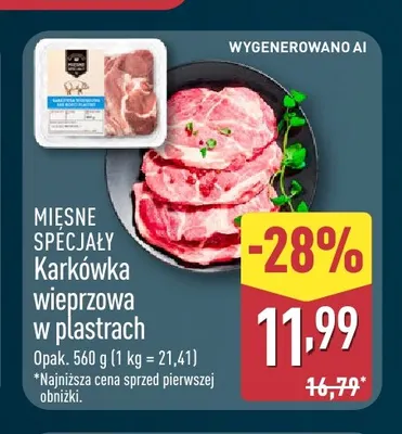 Karkówka wieprzowa w plastrach Mięsne Specjały promocja w Aldi
