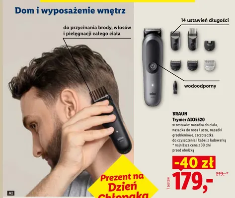 Trymer Braun AIO5520 wodoodporny promocja w Lidl