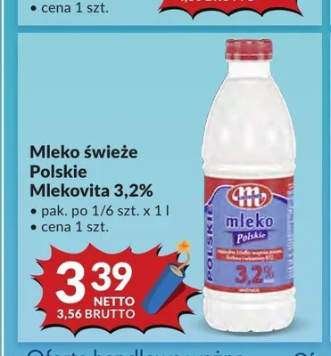 Mleko świeże Polskie Mlekovita 3,2% promocja w Makro