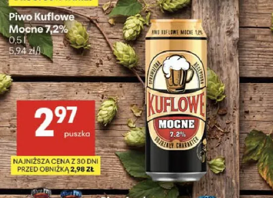 Piwo Kuflowe Mocne 7,2% promocja w Delikatesy Centrum