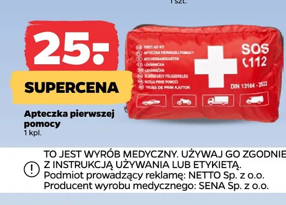 Apteczka pierwszej pomocy promocja w Netto