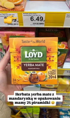 Herbata yerba mate z mandarynką, 24 szt. promocja w Dino
