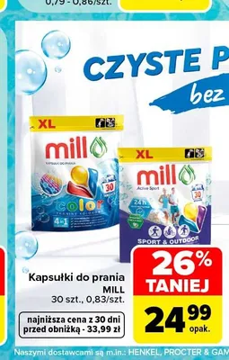 Kapsułki do prania Mill Color promocja w Carrefour