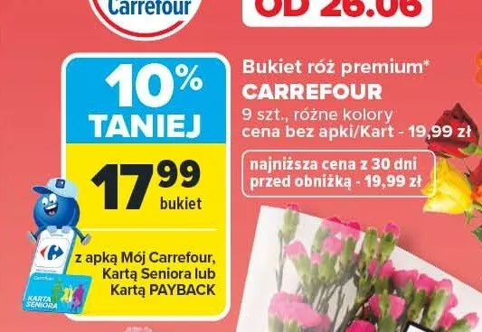 Bukiet róż premium Carrefour promocja w Carrefour