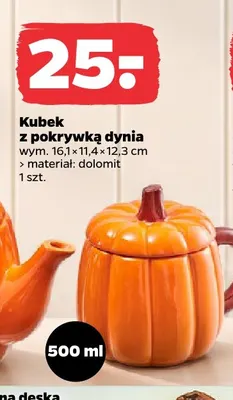 Kubek z pokrywką dynia promocja w Netto