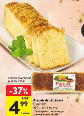 Placek drożdżowy Oskroba promocja w Intermarche