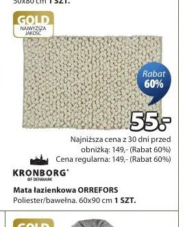 Mata łazienkowa ORREFORS poliester/bawełna 60x90cm promocja w Jysk