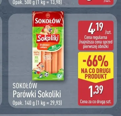 Parówki Sokoliki Sokołów promocja w Aldi
