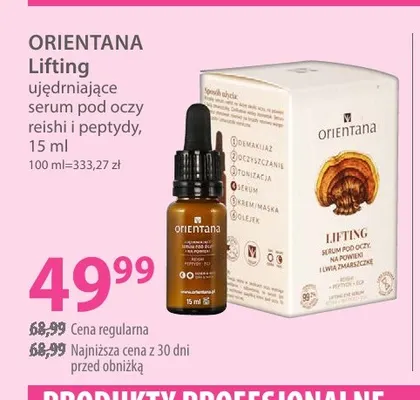 Lifting ujędrniające serum pod oczy reishi i peptydy Orientana promocja w Hebe