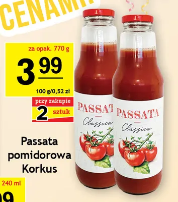 Passata pomidorowa Korkus promocja w Gram Market